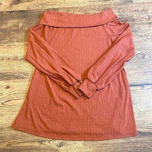 Rustic Orange Off The Shoulder Sweater- Women’s Medium